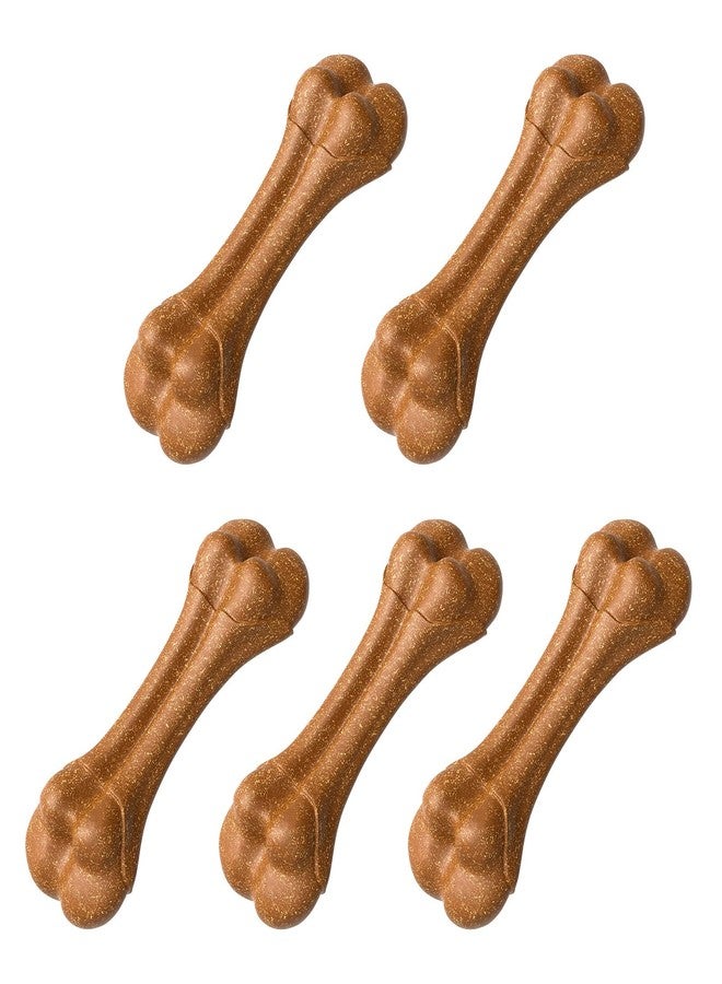 SCHITEC Dog Bone Chew Toys for Small Dogs & Puppies, Beef Flavor Teething Toy, Durable Dog Toys for Aggressive Chewers, Teeth Cleaning, 5Pcs - Image 1